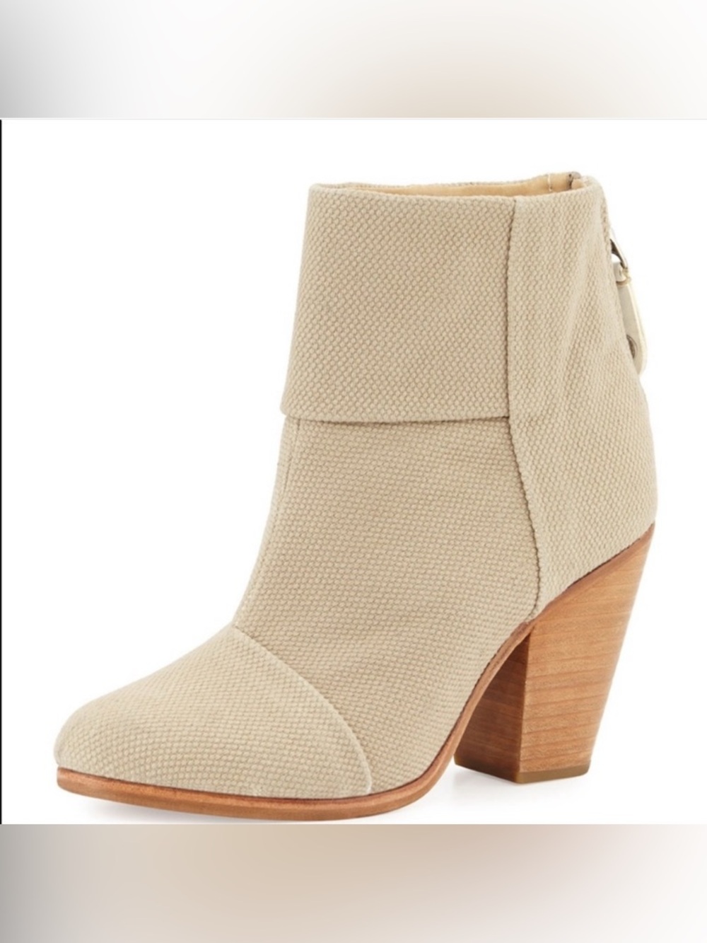 Rag and Bone Newbury Canvas Khaki Heeled Bootie Size 8.5